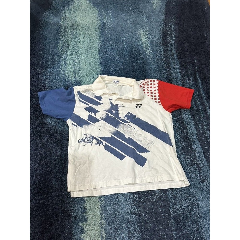 VTG YONEX Tennis Badminton Polo Shirt Small White  Casual cotton blend 2002